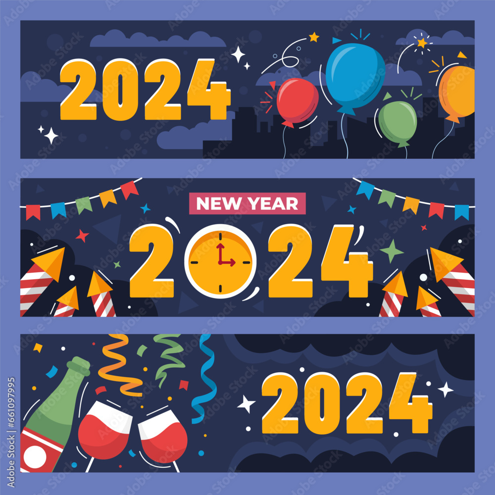 Obraz premium Celebration New Year Count Down Banner