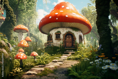 mushroom house  in the garden