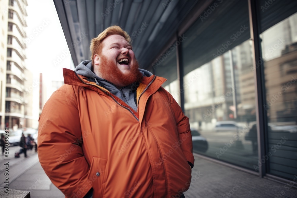 happy expression outdoors in a city. happy expression outdoors in a city.