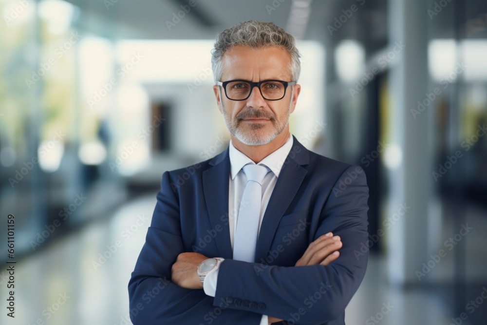 Portrait of a happy young casual businessman at office arm crossed Portrait of a happy young casual businessman at office arm crossed