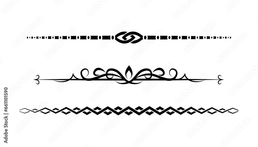 Calligraphic page dividers retro decoration