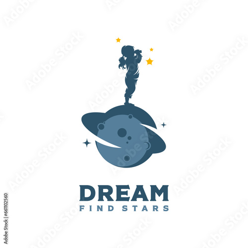 vector happy kids observe night sky with telescope
