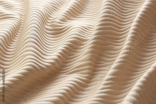 Textile banner in beige with ripples and tactile surface texture. Generative AI