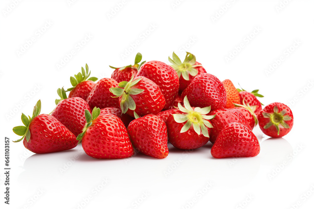 Pile of Fresh Strawberries on White background Pile of Fresh Strawberries on White background