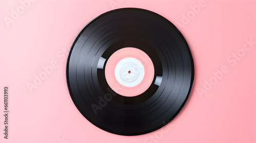 pink vinyl record with pink background photo