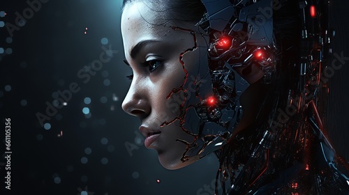Illustration of a humanized ai hacker.generative ai
