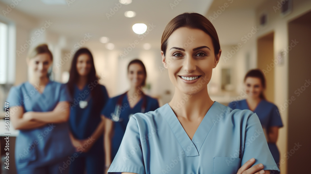 GROUP OF DOCTORS, TEAM IN HOSPITAL, TEAMWORK OF PROFESSIONAL MEDICAL WORKERS, GROUP PORTRAIT. image created by legal AI GROUP OF DOCTORS, TEAM IN HOSPITAL, TEAMWORK OF PROFESSIONAL MEDICAL WORKERS, GROUP PORTRAIT. image created by legal AI