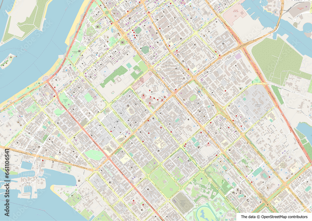 Map of Abu Dhabi, capital of United Arab Emirates Map of Abu Dhabi, capital of United Arab Emirates