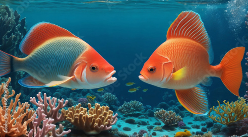 fish in the sea, close-up of tropical fish in the sea, underwater life, fish in undersea, colored fishes in the sea, fish in underwater
