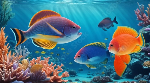 fish in the sea, close-up of tropical fish in the sea, underwater life, fish in undersea, colored fishes in the sea, fish in underwater