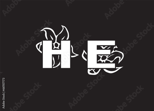 HE logo make in illustrator