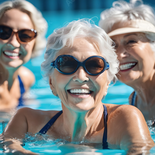 old women in the swimming pool