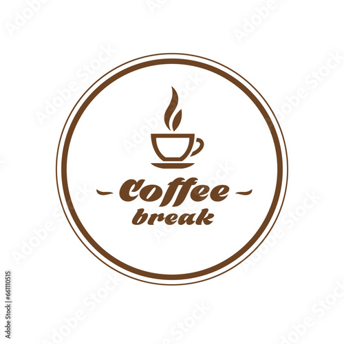 Fototapeta Naklejka Na Ścianę i Meble -  Coffee break logo vector design