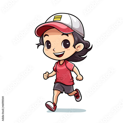 Runner hand-drawn illustration. Runner. Vector doodle style cartoon illustration