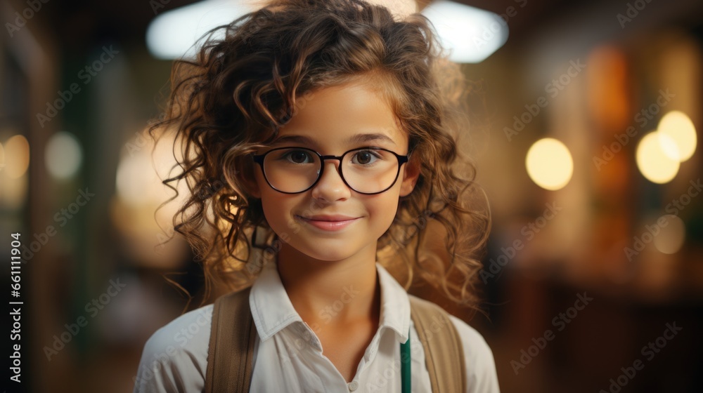 A girl with glasses dressed like a businesswoman. A girl with glasses dressed like a businesswoman.