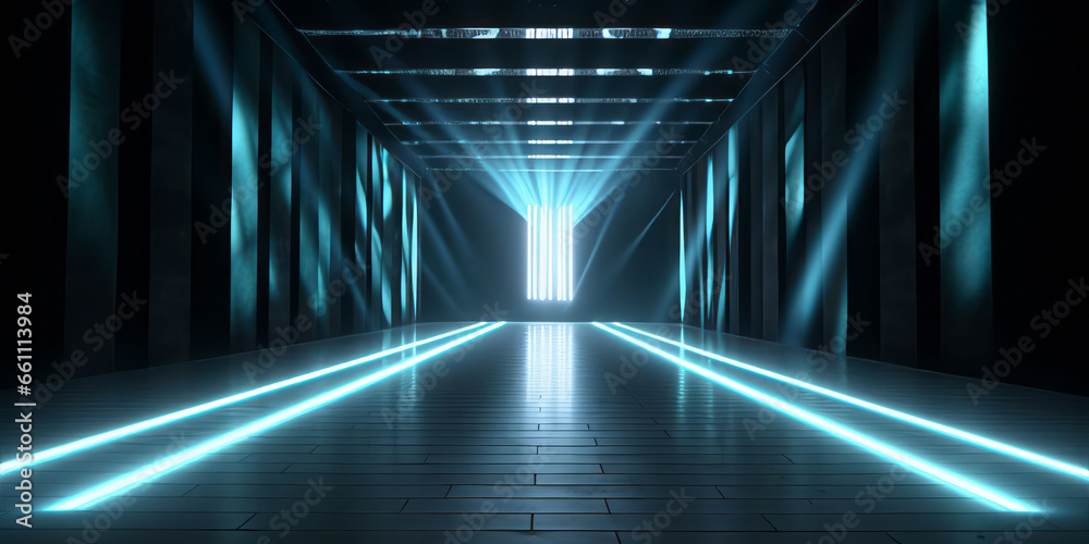 empty futuristic fashion runway light brighter on right side of stage darker on left side of stage empty futuristic fashion runway light brighter on right side of stage darker on left side of stage