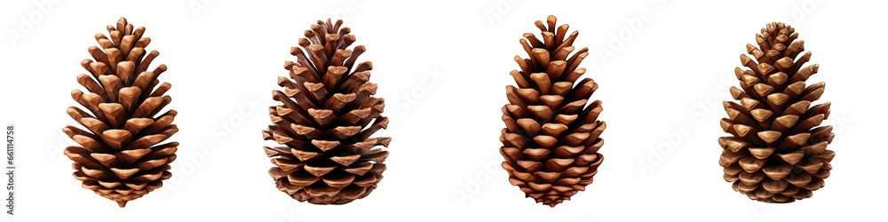 Pine Cone clipart collection, vector, icons isolated on transparent background - obrazy, fototapety, plakaty 