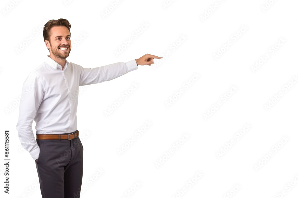 A happy young handsome professor focused on teaching,isolated on transparent background generative ai A happy young handsome professor focused on teaching,isolated on transparent background generative ai