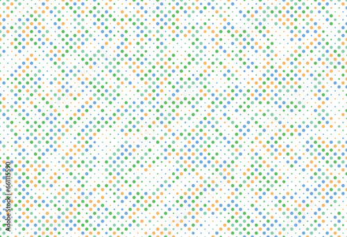 Abstract colorful halftone texture dots pattern. Colorful circle doodle seamless pattern. Creative minimalist style art background for children or trendy design with polka dot. 