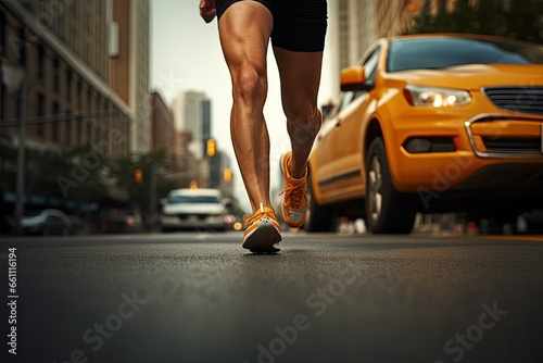 A lonely runner on the street © JCIPhoto