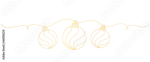 christmas ball line art style. vector christmas elements
