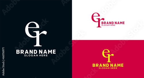 Tableau sur toile er Letter Monogram logo design er icon Lettermark Logo