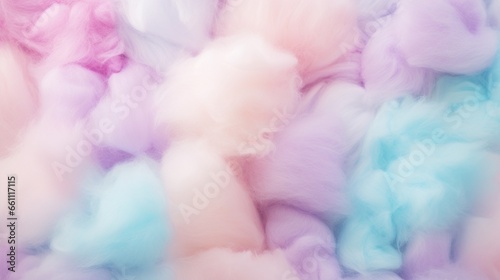 Colorful cotton candy in soft pastel color background, romantic pastel texture background.