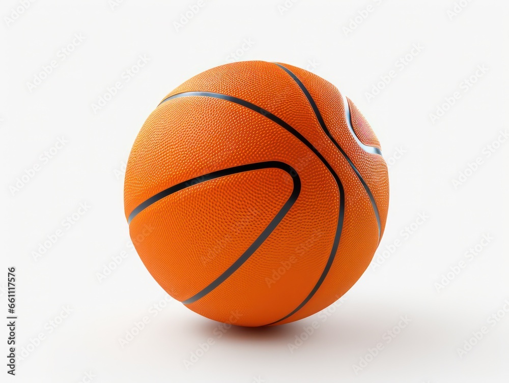 3d rendering of a basketball ball isolated in white studio background. 