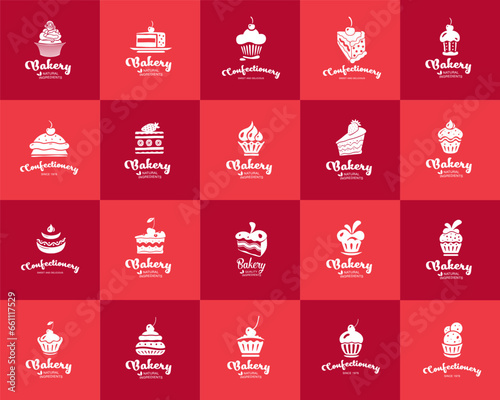 set of baking icons and logos