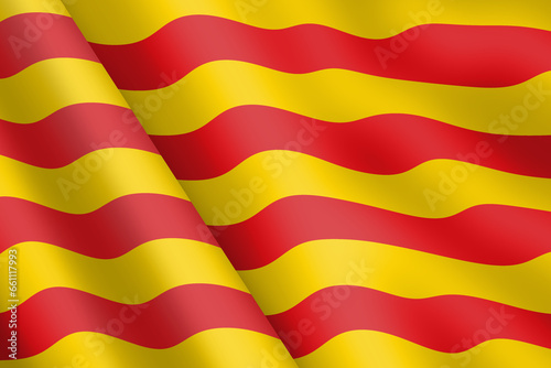 Catalonia waving flag 3d illustration wind ripple