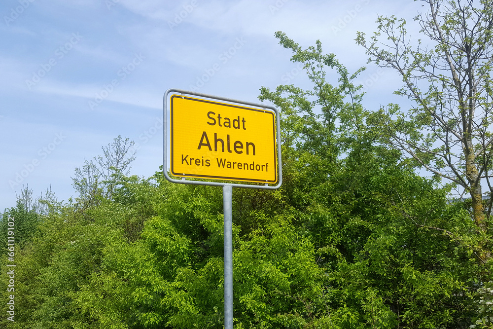 Ortseinfahrtsschild Stadt Ahlen