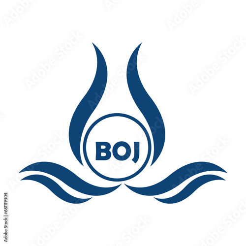 BOJ letter water drop icon design with white background in illustrator, BOJ Monogram logo design for entrepreneur and business.
