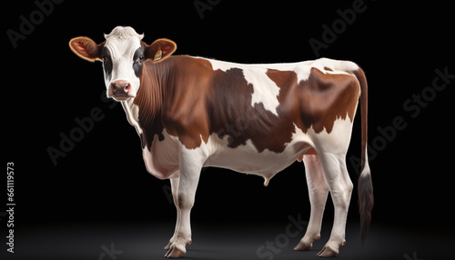 cow on black background