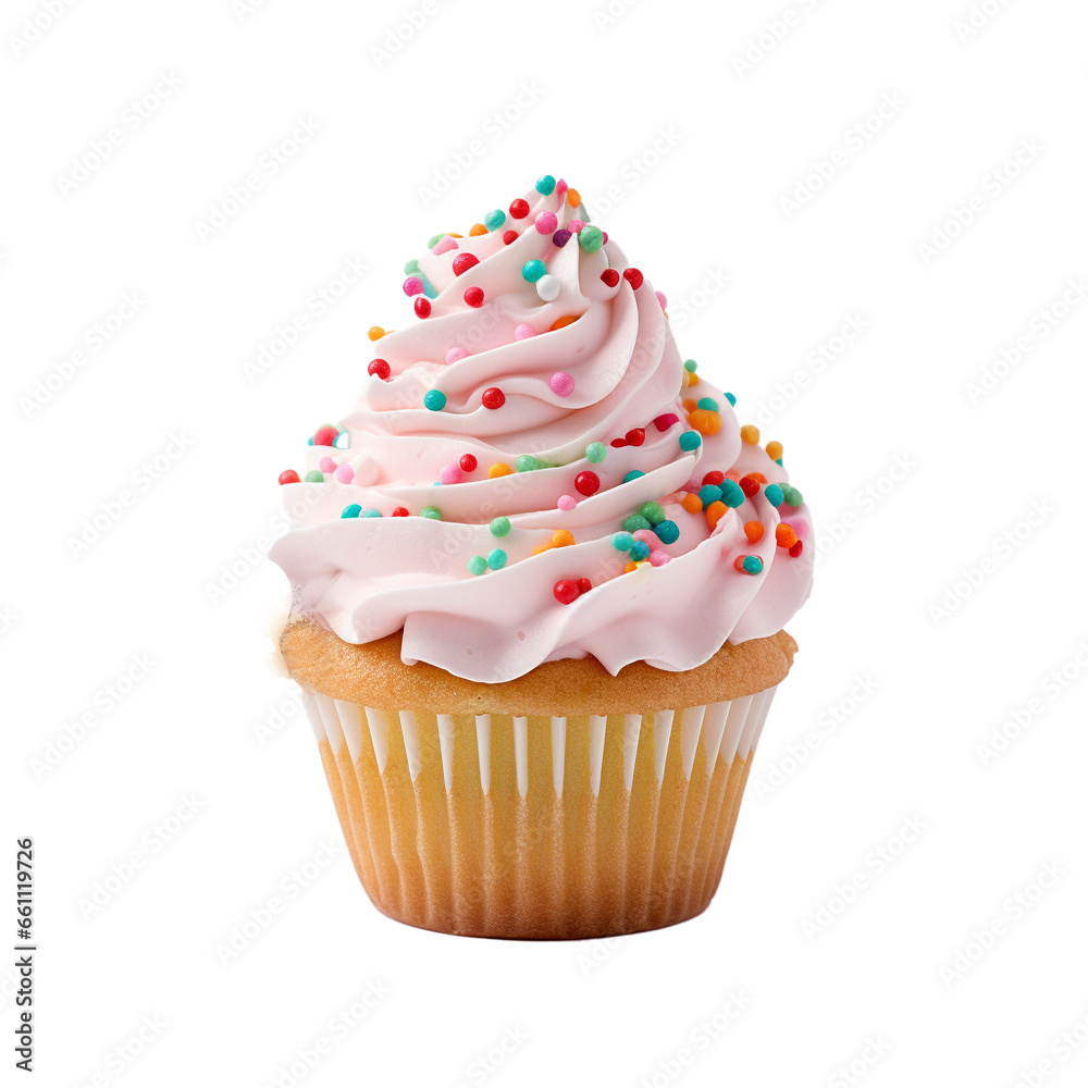 cupcake with pink frosting and sprinkles cupcake with pink frosting and sprinkles