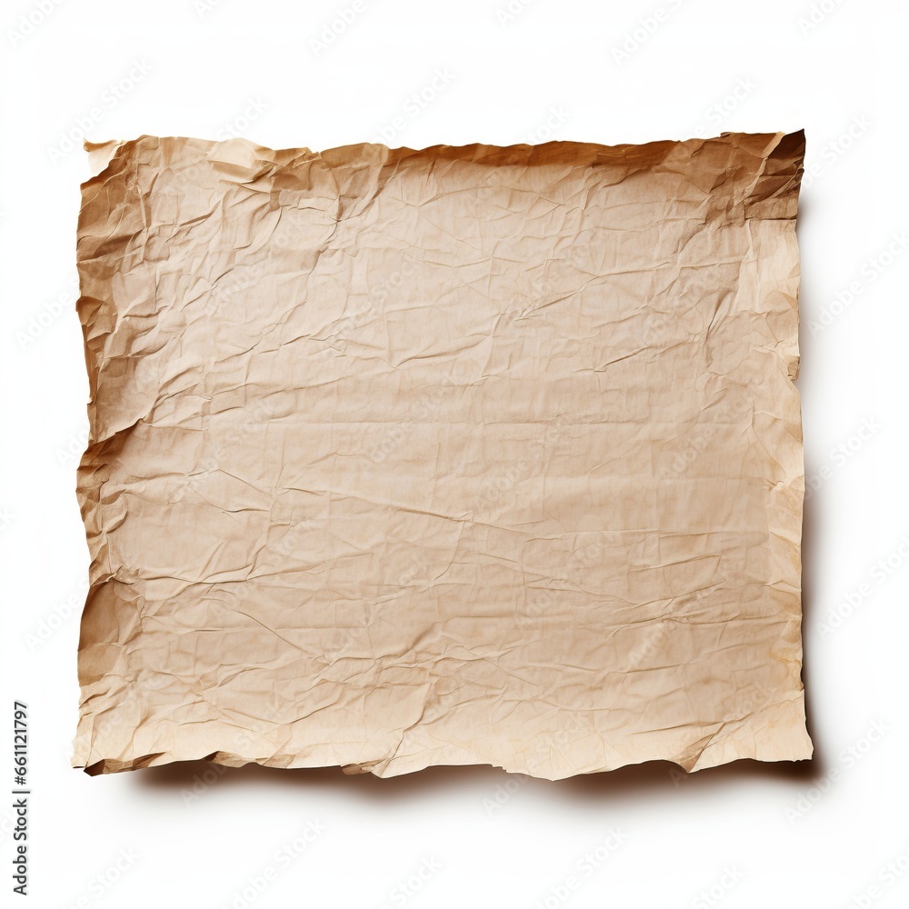 A piece of brown paper on a white background A piece of brown paper on a white background