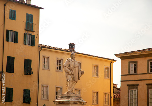Statue of Giuseppe Garibaldi in a square of Lucca