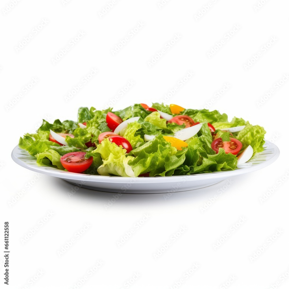 A fresh and colorful salad with tomatoes and lettuce A fresh and colorful salad with tomatoes and lettuce