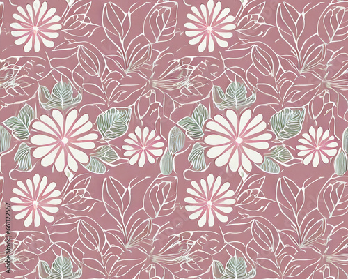 Seamless pink floral pattern © Theisoa