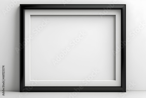 simple black picture frame landscape orientation solid white background 8k 