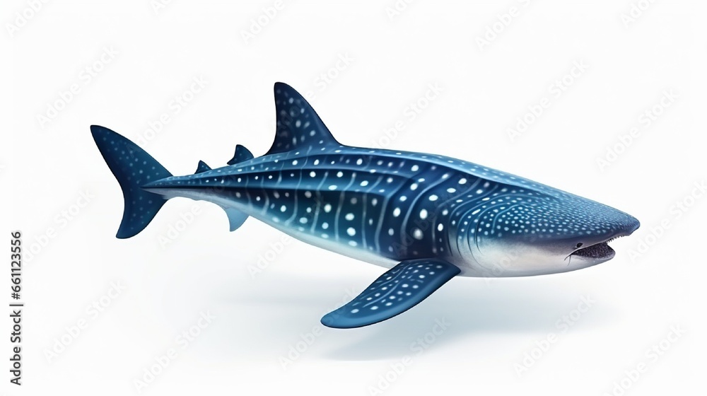 Naklejka premium face view whale shark .a whale shark isolated. realistic whale shark. 3d illustration