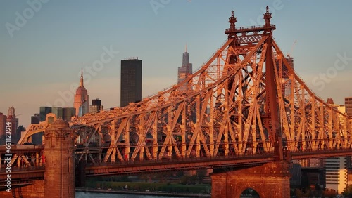 Aeerial View - Queensboro Bridge - New York City - sunrise photo