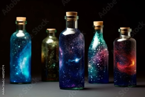 galaxy bottle. Generative AI