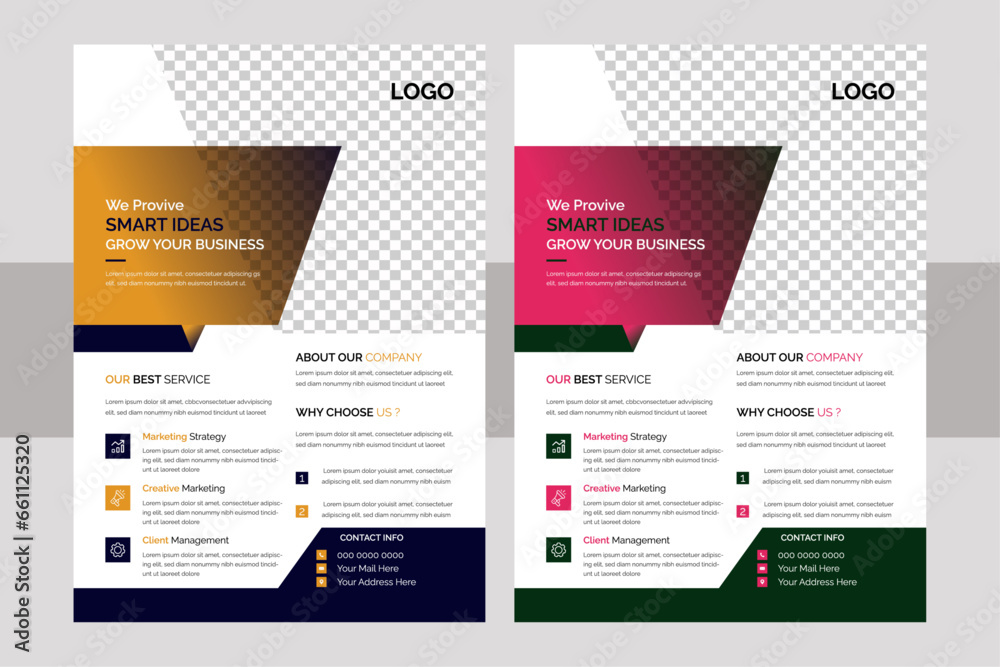Business Flyer Corporate Flyer Template Geometric shape Flyer Circle Abstract Colorful concepts. marketing, business proposal, promotion, advertise, publication, cover page. 
