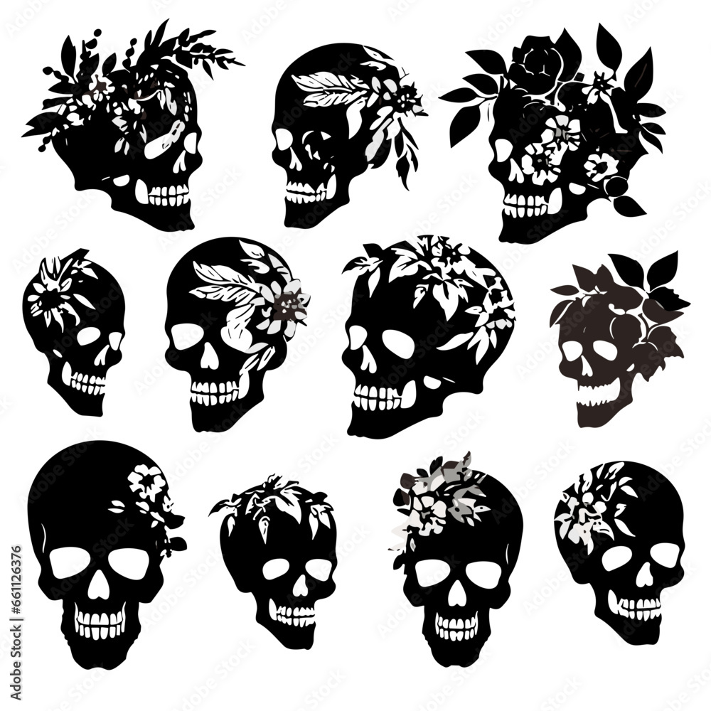 Silhouette Skull set