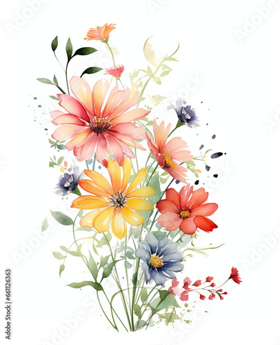 bouquet of flowers on white