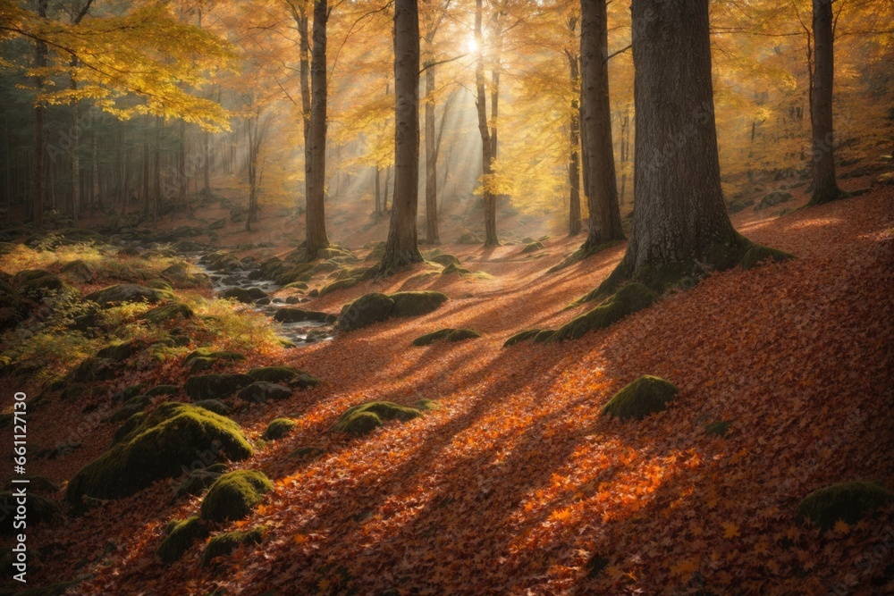 Obraz premium Progressive visualization The breathtaking beauty of forest. ai generative