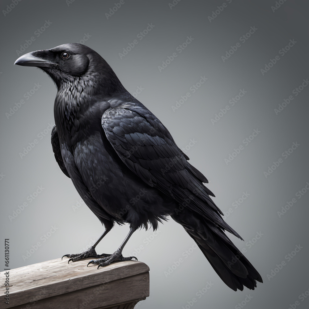 Fototapeta premium Raven, Crow on a light background