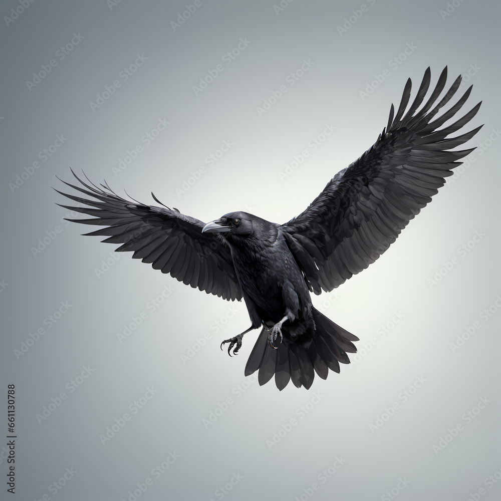 Fototapeta premium Raven, Crow on a light background