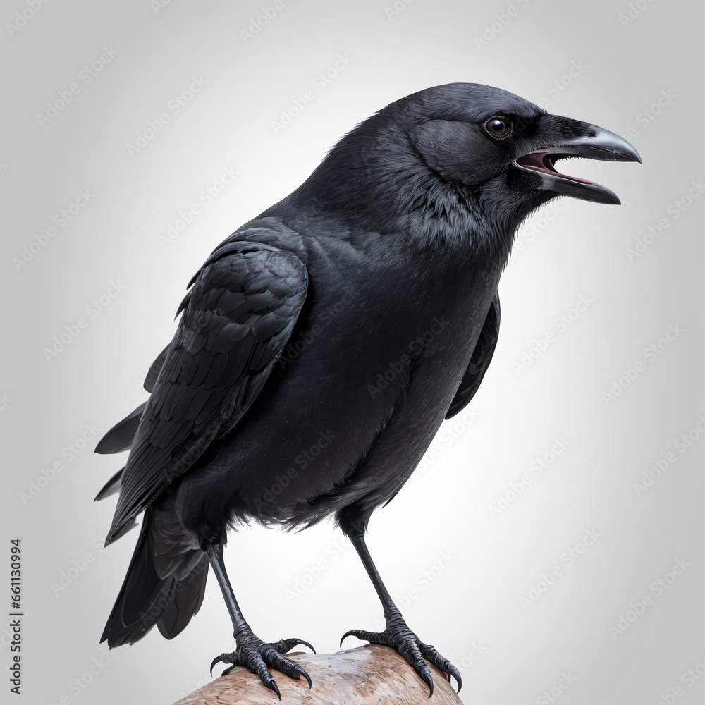 Fototapeta premium Raven, Crow on a light background