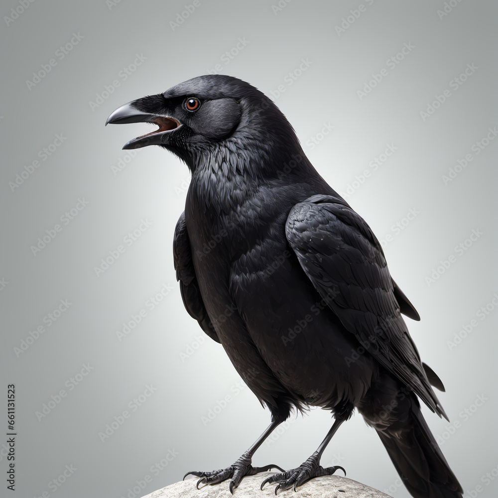 Fototapeta premium Raven, Crow on a light background